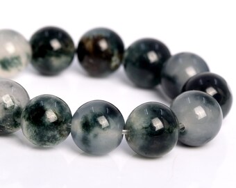 7-8MM Forest Green Jade Beads Grade AAA Natural Gemstone Half Strand Round Loose Beads 7.5" BULK LOT 1,3,5,10 and 50 (100989h-352)