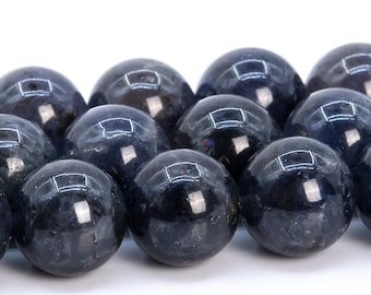 10MM Iolite Beads Dark Blue Grade AA Genuine Natural Gemstone Round Loose Beads 15"/7.5" Bulk Lot Options (116511)