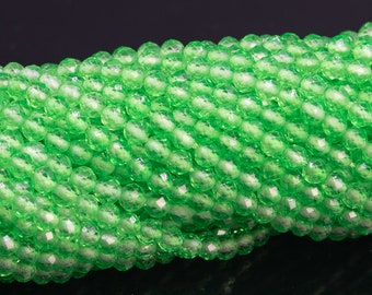 3MM Grün Quarz Perlen Klasse AAA Natürlicher Edelstein Vollstrang facettierte runde lose Perlen 15 "Bulk Lot Optionen (110606-3197)