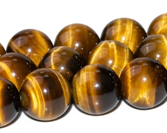12MM Yellow Tiger Eye Beads Grade AAA Genuine Natural Gemstone Round Loose Beads 15.5" / 7.5" Bulk Lot Options (107131)