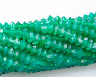 3x2MM Green Agate Beads Grade AAA Natural Gemstone Full Strand Faceted Rondelle Loose Beads 15.5" Bulk Lot Options (110832-3252)