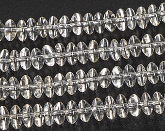 6X3MM Lemon Yellow Clear Crystal Quartz Beads Grade A+ Genuine Natural Gemstone Rondelle Loose Beads 15" Bulk Lot Options (127253)