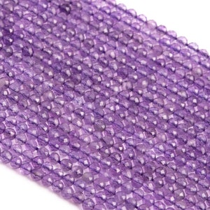 2MM Amethyst Beads Grade AAA Genuine Natural Gemstone Full Strand Faceted Round Loose Beads 15&quot; Bulk Lot Options (107165-2304)