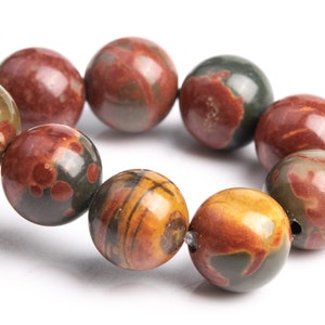 Braccialetto di perline di diaspro Red Creek da 8 mm, grado AAA, pietra preziosa rotonda naturale autentica, opzioni lotto all&#39;ingrosso da 7&quot; (106619h-2015)