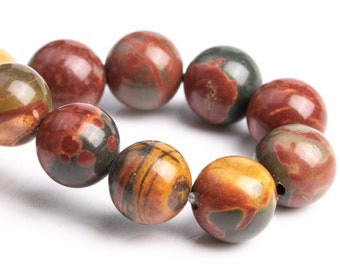 8MM Red Creek Jasper Beads Bracelet Grade AAA Genuine Natural Round Gemstone 7" Bulk Lot Options (106619h-2015)