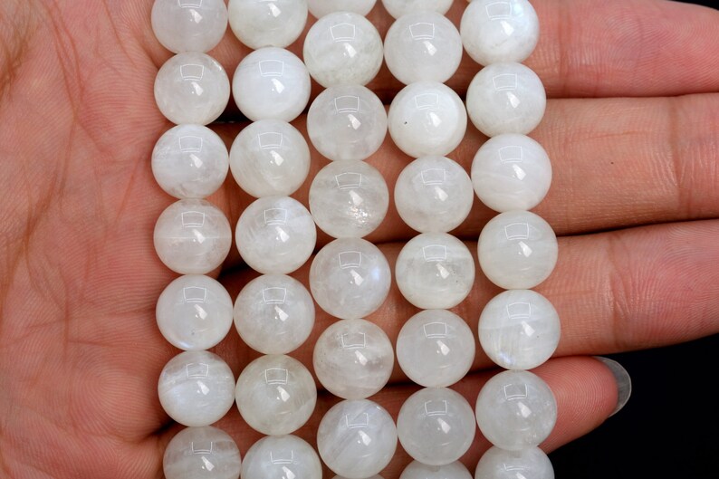105977h-1798 10MM Rainbow Moonstone Beads Grade A Genuine Natural India Gemstone Half Strand Round Loose Beads 7.5 BULK LOT 1,3,5,10,50