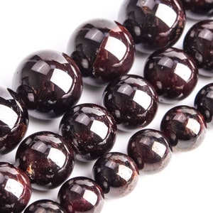 Wine Red Garnet Beads Grade AA Genuine Natural Gemstone Round Loose Beads 4MM  6MM 8MM 10MM Bulk Lot Options