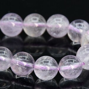 7-8MM Transparent Pale Lavender Amethyst Beads A Genuine Natural Gemstone Half Strand Round Loose Beads 7.5&quot; Bulk Lot Options (109758h-3058)