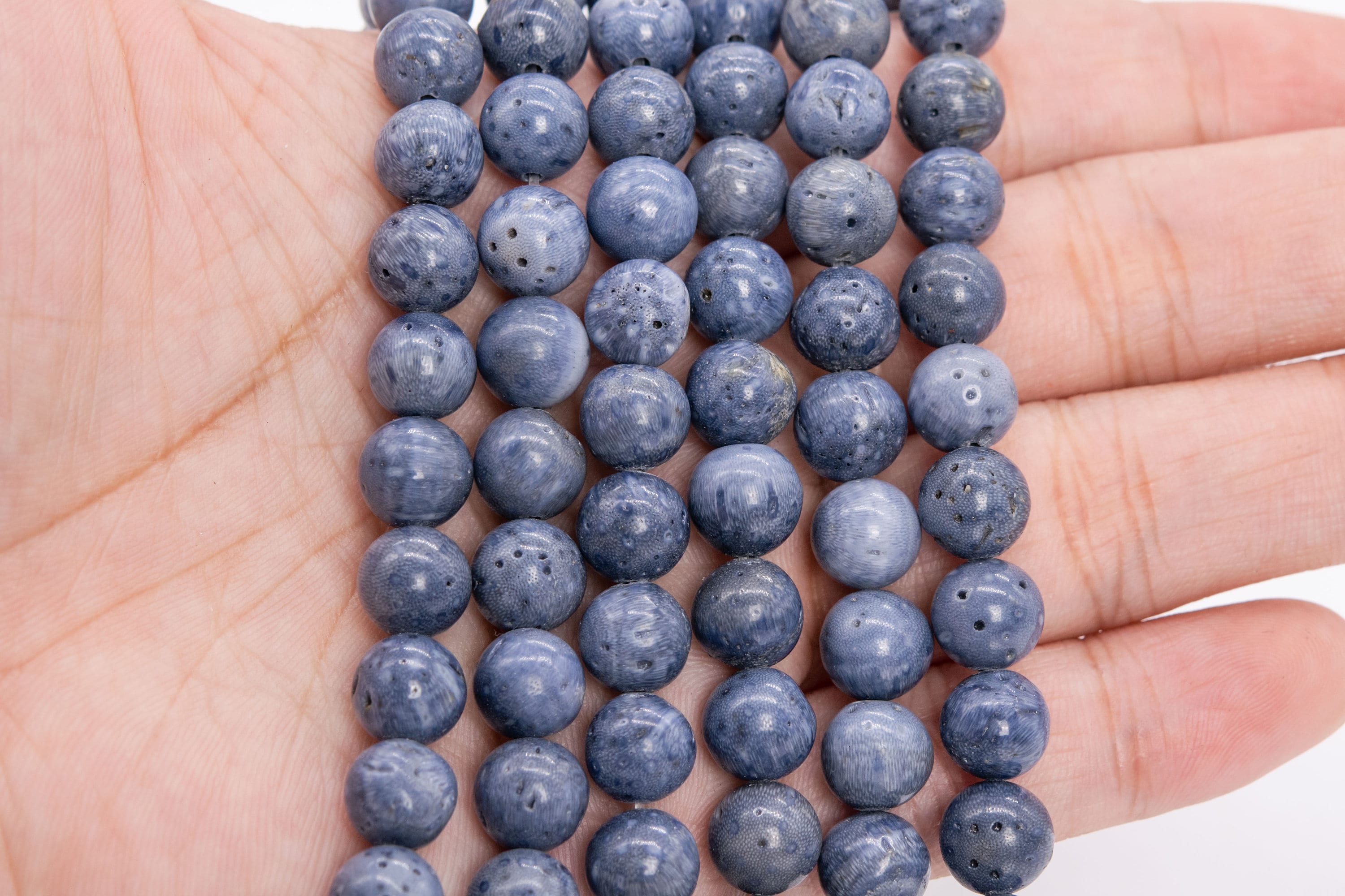 Blue Coral Beads Genuine Natural Grade AAA Gemstone Round Etsy