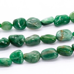 5-7MM African Jade Beads Pebble Chips Grade AA Genuine Natural Gemstone Loose Beads 15.5&quot; / 7.5&quot; Bulk Lot Options (115627)