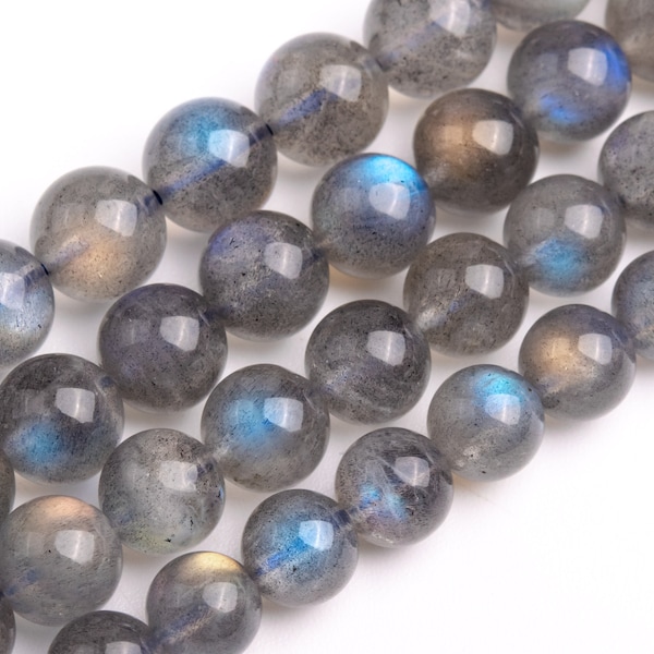 Translucent Deep Gray Labradorite Beads Genuine Natural Grade AAA Gemstone Round Loose Beads 6MM 8MM 10MM 12MM Bulk Lot Options