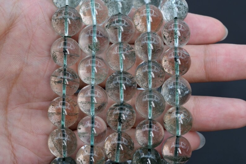105620-1740 13MM Green Phantom Quartz Beads AA Genuine Natural Brazil Gemstone Full Strand Round Loose Beads 17 BULK LOT 1,3,5,10,50