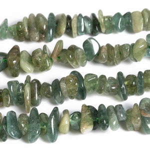 4-10MM Green Apatite Beads Pebble Chips Grade AAA Genuine Natural Gemstone Beads 15.5&quot; Bulk Lot Options (108396)