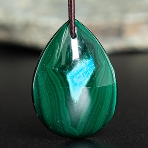 Premium Natural Chrysocolla Pendant Grade AAA 32X23X9MM Blue Green Pendant Teardrop Pendant Gemstone Pendant Only One(900025)