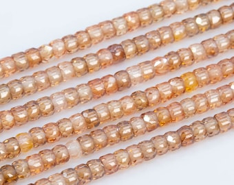 3x2MM Light Brown Cubic Zirconia Beads Grade AAA Full Strand Faceted Rondelle Loose Beads 15" Bulk Lot Options (111065-3314)