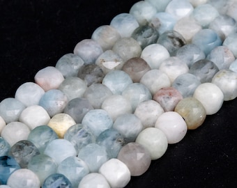 5x5MM Multicolor Aquamarine Beads Faceted Cube Genuine Natural Gemstone Full Strand Loose Beads 15.5" (116883-2892)
