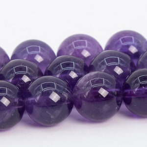 Purple Amethyst Beads Genuine Natural Grade AAA Gemstone Round Loose Beads 4MM 6MM 7-8MM 10MM 12MM Bulk Lot Options