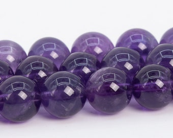 Purple Amethyst Beads Genuine Natural Grade AAA Gemstone Round Loose Beads 4MM 6MM 8MM 10MM 12MM Bulk Lot Options