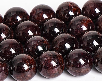 12-13MM Garnet Beads Grade AA Genuine Natural Indian Gemstone Round Loose Beads 15"/7.5"/4" Bulk Lot Options (103356)