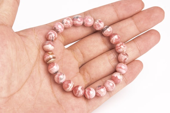 Bracciale Argentina Rodocrosite Perline AAAA 7.5-8.5 Mm - Bracelets, Minéraux - Bijoux, Bracelets Perles 8mm - Foto 9