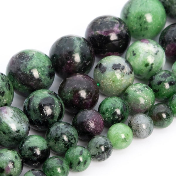 Ruby Zoisite Beads Grade AA Genuine Natural Gemstone Round Loose Beads 4MM 6MM 8MM 10MM 12MM Bulk Lot Options