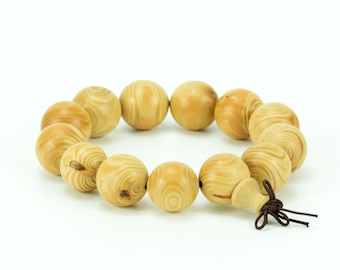 20MM natürliche Elfenbeinholz Pau Marfim Gebet Buddha Mala Meditation Perlen Runde lose Perlen 8,5" (50848-252)