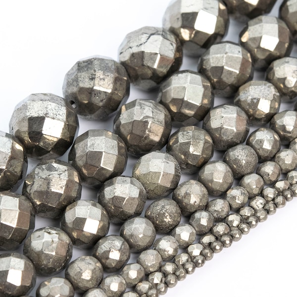 Copper Pyrite Beads Genuine Natural Grade AAA Gemstone Faceted Round Loose Beads 2MM 4MM 6MM 8MM 10MM Bulk Lot Options