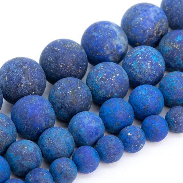 Matte Deep Blue Lapis Lazuli Beads Grade A Gemstone Round Loose Beads 4MM 6MM 8MM 10MM 15MM Bulk Lot Options