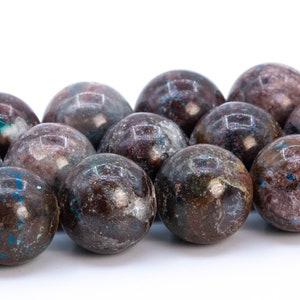 9-10MM Brown Azurite Malachite Quartz Beads Genuine Natural Gemstone Full Strand Round Loose Beads 15.5&quot; (116200-1847)