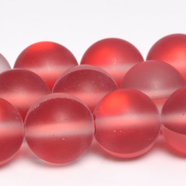 Matte Red Mystic Aura Quartz Beads Round Loose Beads 6MM 8MM 10MM 12MM Bulk Lot Options