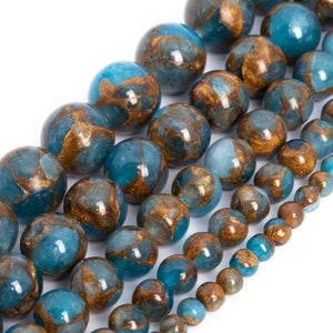 Perline di quarzo spugnoso in resina blu cielo, perline rotonde sciolte in pietra preziosa sintetica di grado AAA, da 6 mm, 8 mm, 10 mm e 12 mm, opzioni per lotti all&#39;ingrosso.