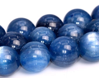 Blue Kyanite Beads Genuine Natural South Africa Grade AAA Gemstone Round Loose Beads 6MM 7MM 8MM 9MM 10MM 11MM 12MM Bulk Lot Options