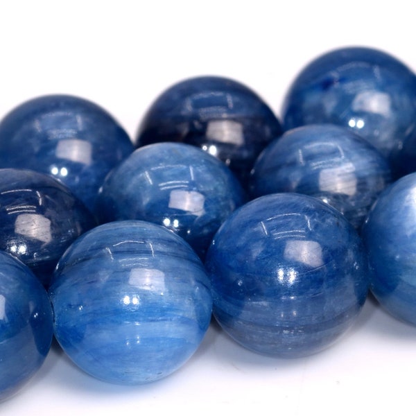 Blue Kyanite Beads Genuine Natural South Africa Grade AAA Gemstone Round Loose Beads 6MM 7MM 8MM 9MM 10MM 11MM 12MM Bulk Lot Options