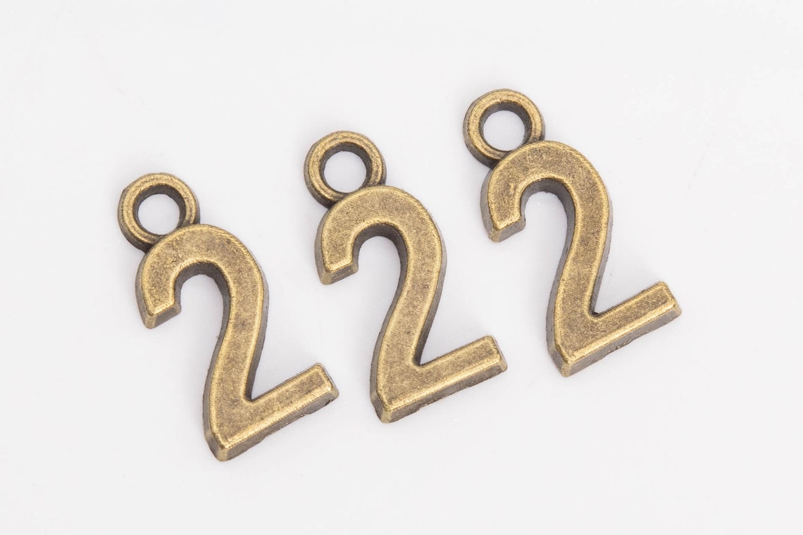 15x7mm Number Two Charm Antique Bronze Tone Zinc Alloy Metal Etsy