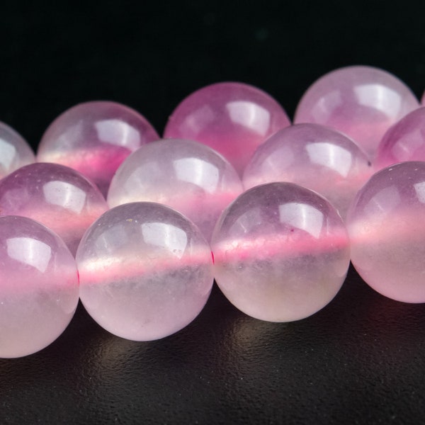 8MM Cherry Blossom Pink Jade Gemstone Beads Round Loose Beads 15" / 7.5"Bulk Lot Options (119083)