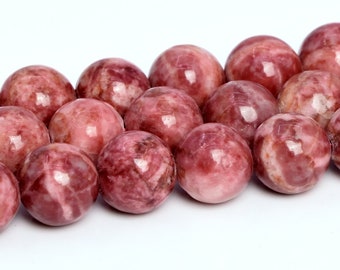 Cuentas redondas sueltas de magnesita turquesa rojo ladrillo, gema de grado AAA, de 6 mm, 8-9 mm, 10 mm y 12 mm. Opciones de lote a granel.