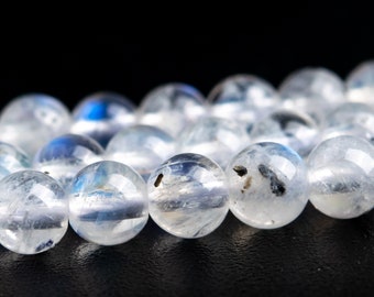 4MM Transparent Rainbow Moonstone Beads India Grade AA Genuine Natural Gemstone Full Strand Round Loose Beads 15.5" (118389-4030)