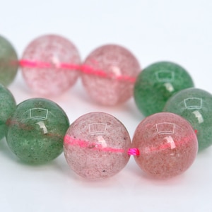 8-9MM  Strawberry Quartz Beads AA Genuine Natural Gemstone Half Strand Round Beads 7&quot; BULK LOT 1,3,5,10 & 50 (105379h-1600)