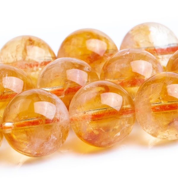 10MM Yellow Citrine Beads Grade A+ Genuine Natural Gemstone Round Loose Beads 15" / 7.5" Bulk Lot Options (119045)