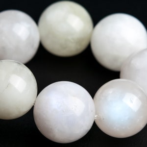 ONLY ONE 10-11MM Rainbow Moonstone Beads Bracelet Genuine Natural Round Gemstone 8&quot; (118158h-4019)