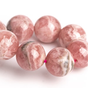 9 mm argentinische Rhodochrosit-Perlen, rosa Armband, Güteklasse AA, echter natürlicher runder Edelstein, 17,8 cm (123245h-2986)