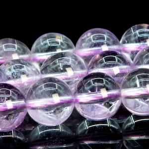 7-8MM Transparent Light Lavender Amethyst Beads Grade AA Genuine Natural Gemstone Round Loose Beads 15&quot; / 7.5&quot; Bulk Lot Options (115193)