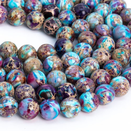 Purple & Blue Sea Sediment Imperial Jasper Beads Natural Grade - Etsy