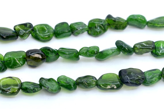 AAA Natural Round Green Diopside Genuine Gemstone Beads For Jewelry Making 15" 