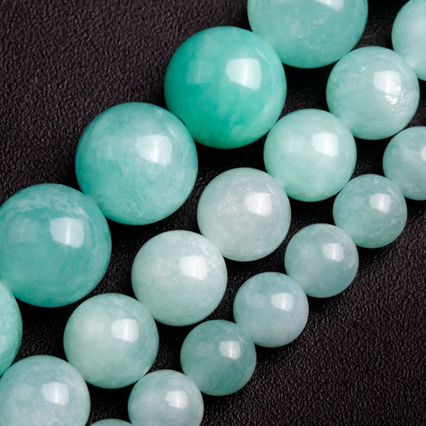 Green Amazonite Beads Genuine Natural Grade AAA Gemstone Round Loose Beads  6MM 8MM 10MM Bulk Lot Options