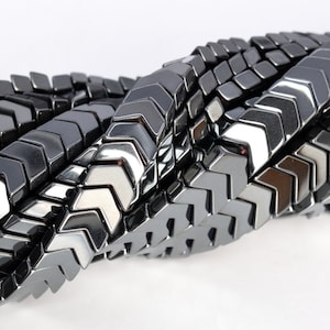 8x5MM Black Hematite Beads Arrow Grade AAA Genuine Natural Gemstone Full Strand Loose Beads 15&quot; Bulk Lot Options (104927-1329)