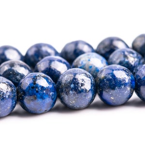 7-8MM Cuentas de lapislázuli azul profundo Grado A+ Pepita de piedras preciosas Cuentas sueltas redondas 15.5" / 7.5"Opciones de lote a granel (118601)