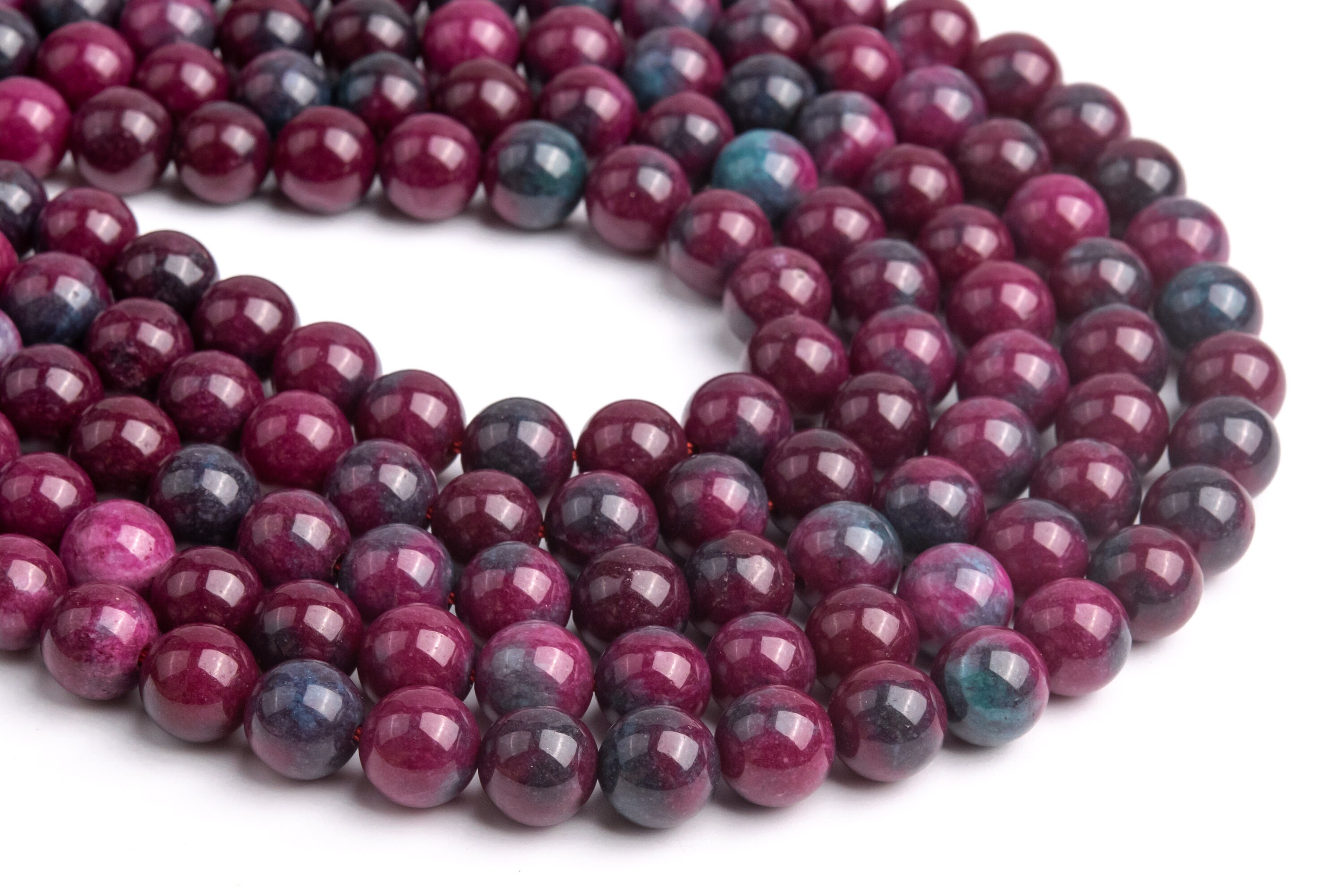 Collana di perline di giada rossa, girocollo minimalista con
