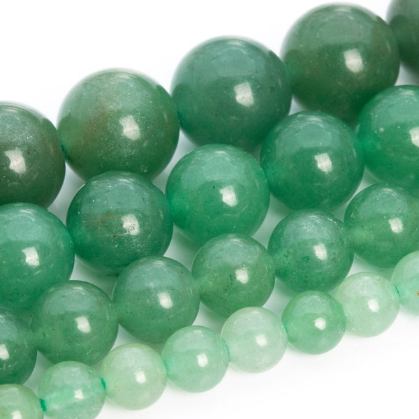 Green Aventurine Beads Grade AAA Genuine Natural Gemstone Round Loose Beads 4MM 6MM 8MM 10MM 16MM Bulk Lot Options