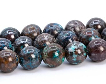 7MM Multicolor Azurite Malachite Quartz Beads Genuine Natural Gemstone Full Strand Round Loose Beads 16" (116152-1828)
